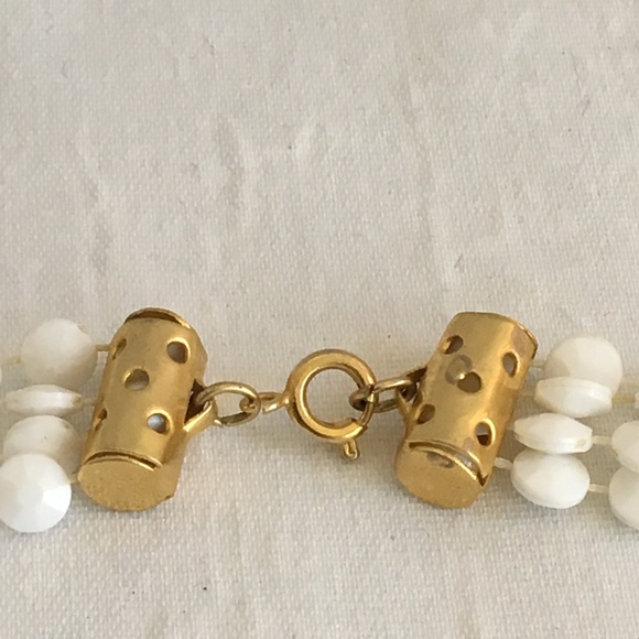 Vintage White Bead Multi Strand Necklace - Picture 4 of 6